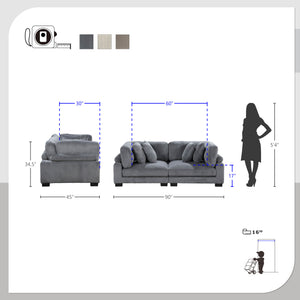 Braidy Corduroy Upholstered Living Room Loveseat