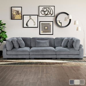 Braidy Corduroy Upholstered Living Room Sofa