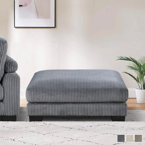 Braidy Corduroy Upholstered Ottoman