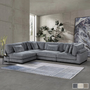 Braidy Corduroy 4-Piece Modular Sectional Sofa