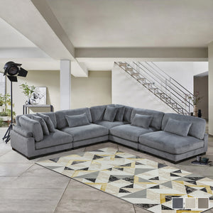 Braidy Corduroy 5-Piece Modular Sectional Sofa