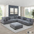 Braidy Corduroy 6-Piece Modular Sectional with Ottoman