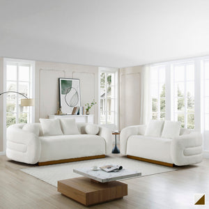 Selsey 2-Piece Sherpa Fabric Living Room Sofa Set