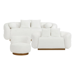 Selsey 3-Piece Sherpa Fabric Living Room Sofa Set