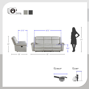 Bauta 3-Piece Manual Reclining Living Room Set