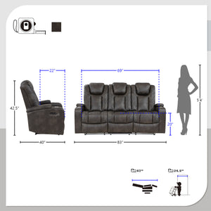 Rockford 2-Piece Power Reclining Living Room Sofa Set