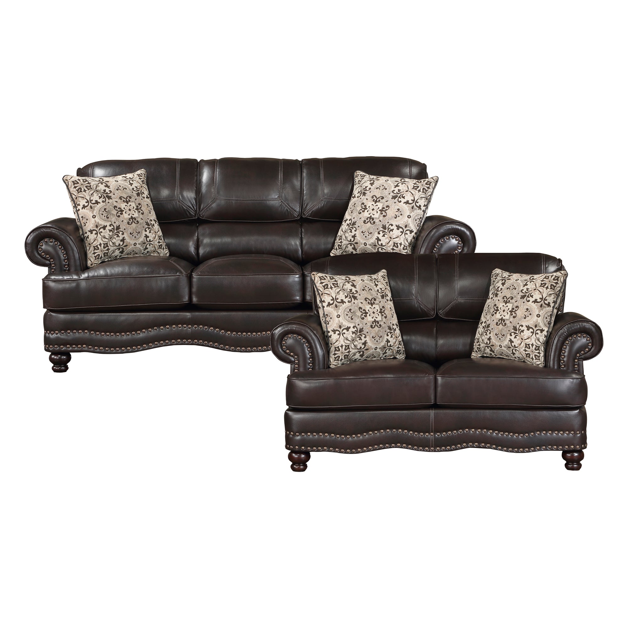 Mariposa 2-Piece Breathable Faux Leather Living Room Sofa Set