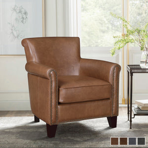 Raya Leather Upholstered Accent Chair