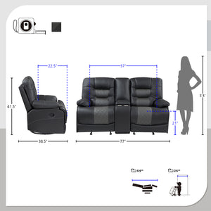 Emory 2-Piece Manual Reclining Living Room Sofa Set