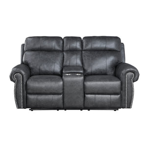 Chesky Breathable Faux Leather Power Double Reclining Loveseat