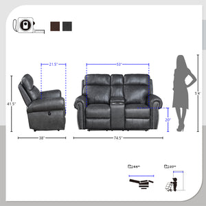 Chesky 2-Piece Power Reclining Living Room Sofa Set