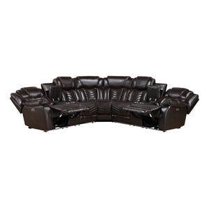 Esther Faux Leather 3-Piece Power Reclining Sectional with Console