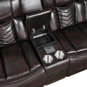 Esther Faux Leather 3-Piece Power Reclining Sectional with Console