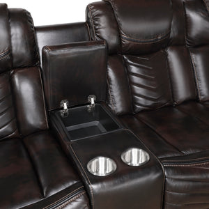 Esther Faux Leather 3-Piece Power Reclining Sectional with Console