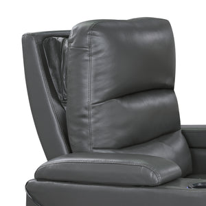 Olleris Power Reclining Chair with Power Headrest, Cup Holders, Receptacles and USB Ports