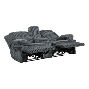 Medora Corduroy Manual Double Reclining Loveseat with Console