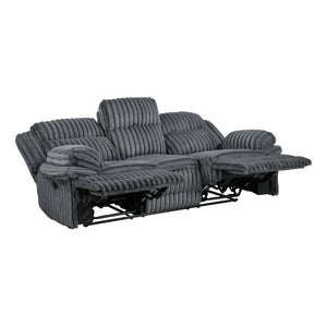 Medora Corduroy Manual Double Reclining Sofa with Console