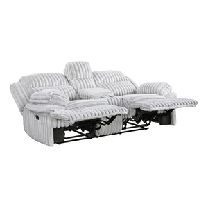 Medora Corduroy Manual Double Reclining Loveseat with Console