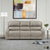 Mabel Polished Microfiber Manual Double Reclining Sofa