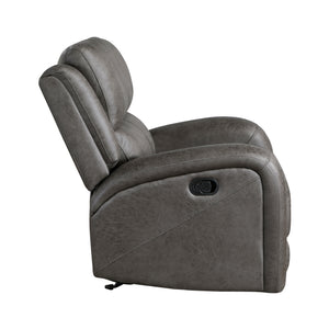 Mabel Polished Microfiber Manual Double Reclining Loveseat