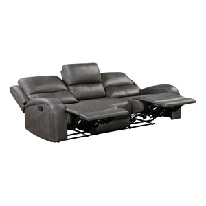 Mabel 3-Piece Polished Microfiber Manual Reclining Sofa Set