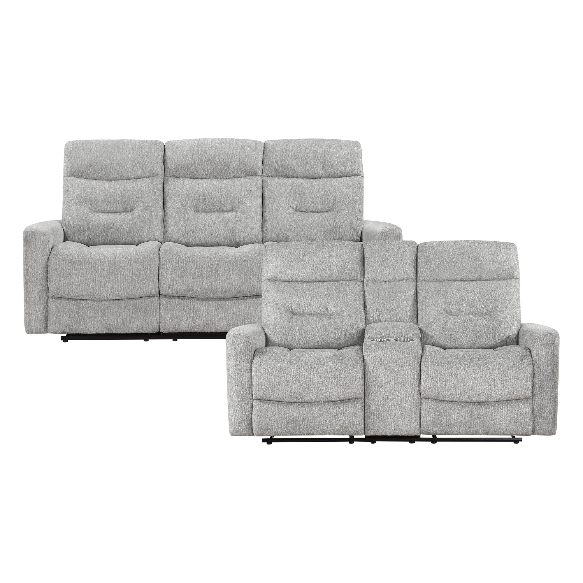 Mandevilla 2-Piece Chenille Manual Reclining Sofa Set