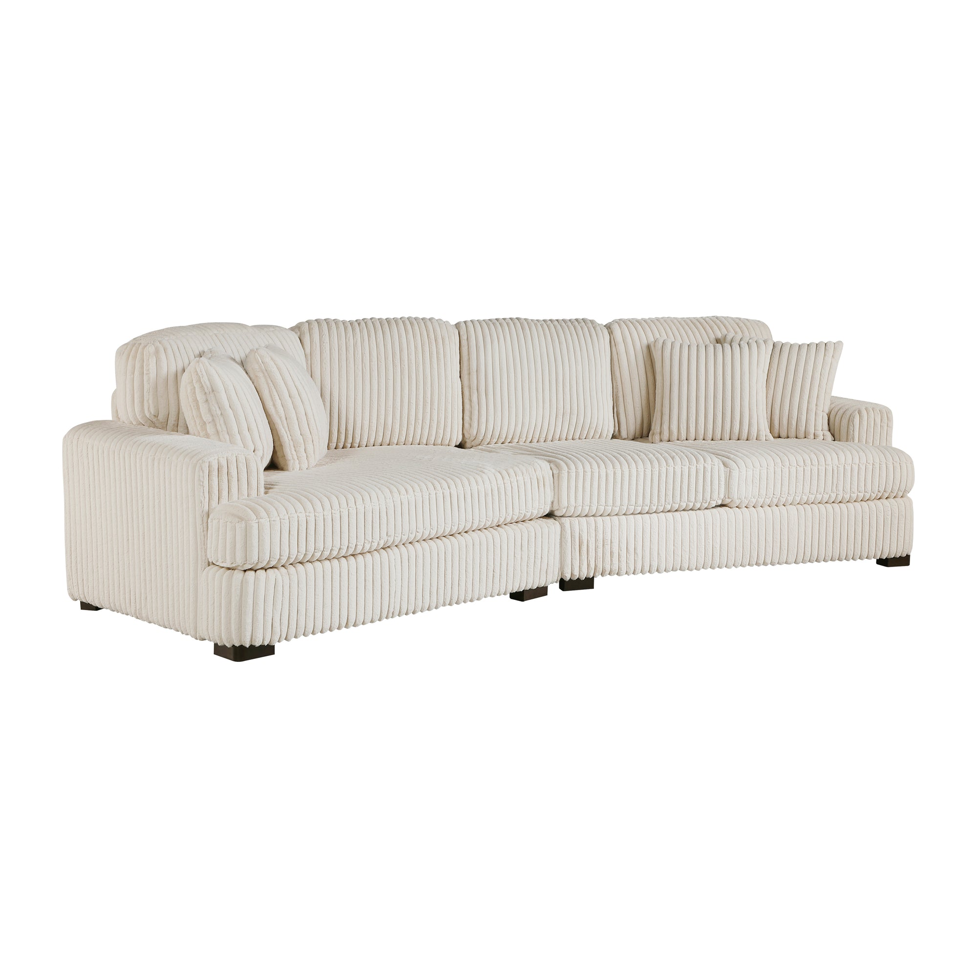 Garreau Corduroy Fabric 2-Piece Sectional with Left Cuddler