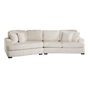 Garreau Corduroy Fabric 2-Piece Sectional with Left Cuddler