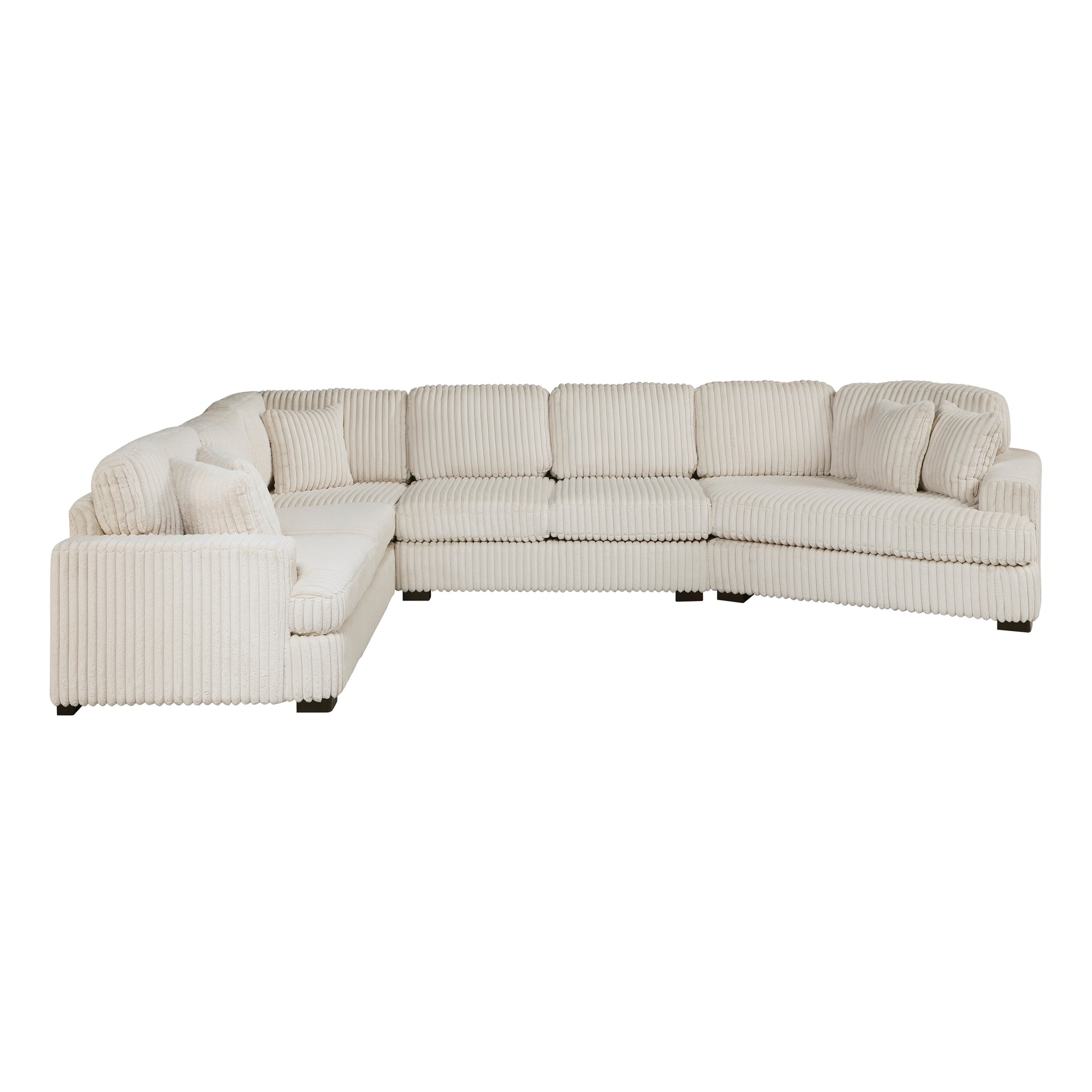 Garreau Corduroy Fabric 4-Piece Sectional with Right Cuddler