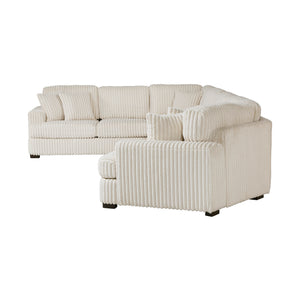 Garreau Corduroy Fabric 4-Piece Sectional with Right Cuddler