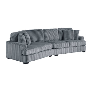 Garreau Corduroy Fabric 2-Piece Sectional with Left Cuddler