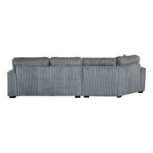 Garreau Corduroy Fabric 2-Piece Sectional with Left Cuddler