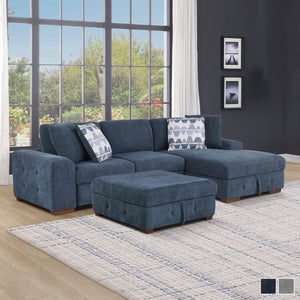 Gillam 3-Piece Sectional Sofa Sleeper with Right Chaise and Ottoman