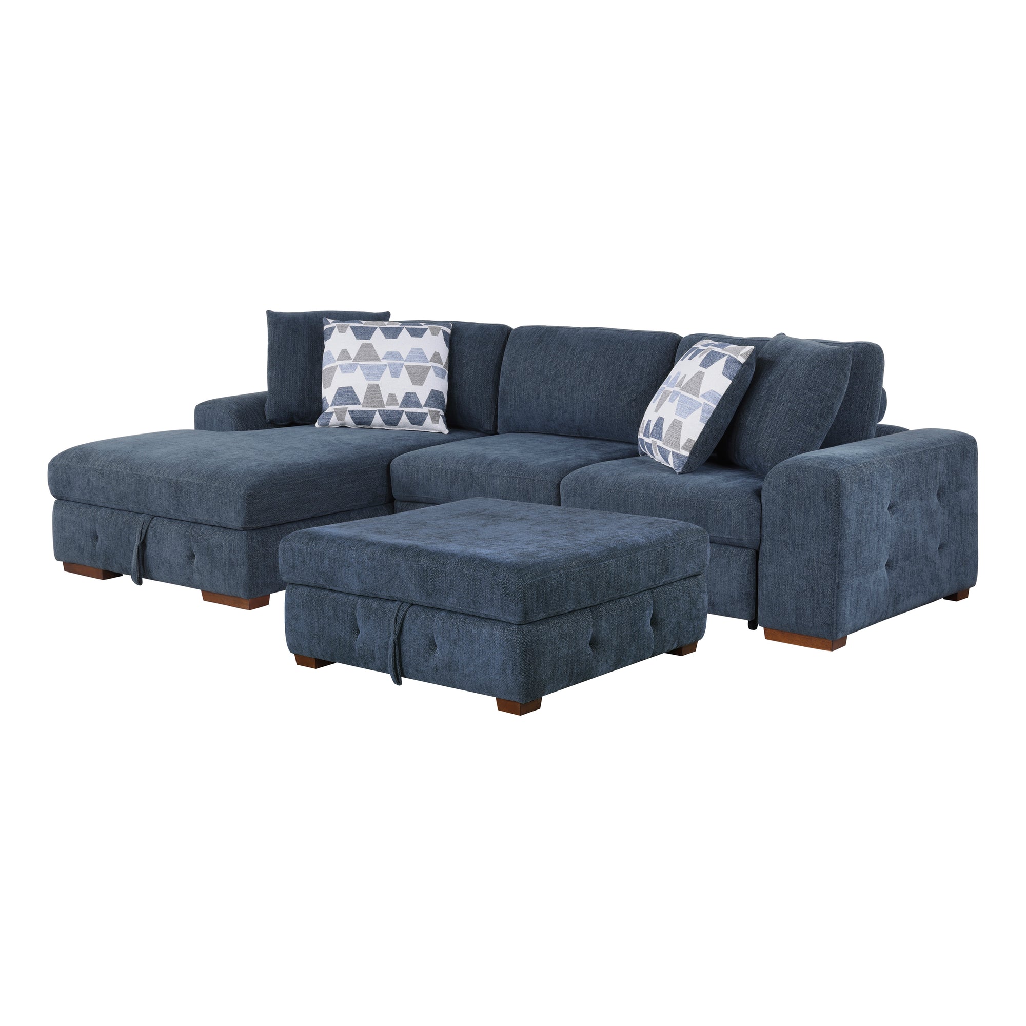 Gillam 3-Piece Sectional Sofa Sleeper with Left Chaise and Ottoman