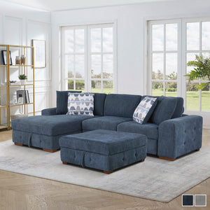 Gillam 3-Piece Sectional Sofa Sleeper with Left Chaise and Ottoman