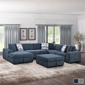 Gillam 5-Piece Sectional Sofa Sleeper with Left Chaise and Ottoman