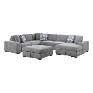 Gillam 5-Piece Sectional Sofa Sleeper with Right Chaise and Ottoman