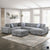 Gillam 5-Piece Sectional Sofa Sleeper with Right Chaise and Ottoman