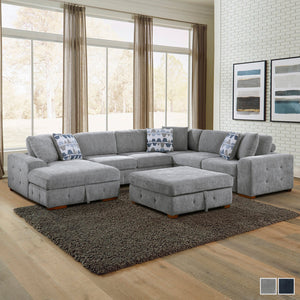 Gillam 5-Piece Sectional Sofa Sleeper with Left Chaise and Ottoman