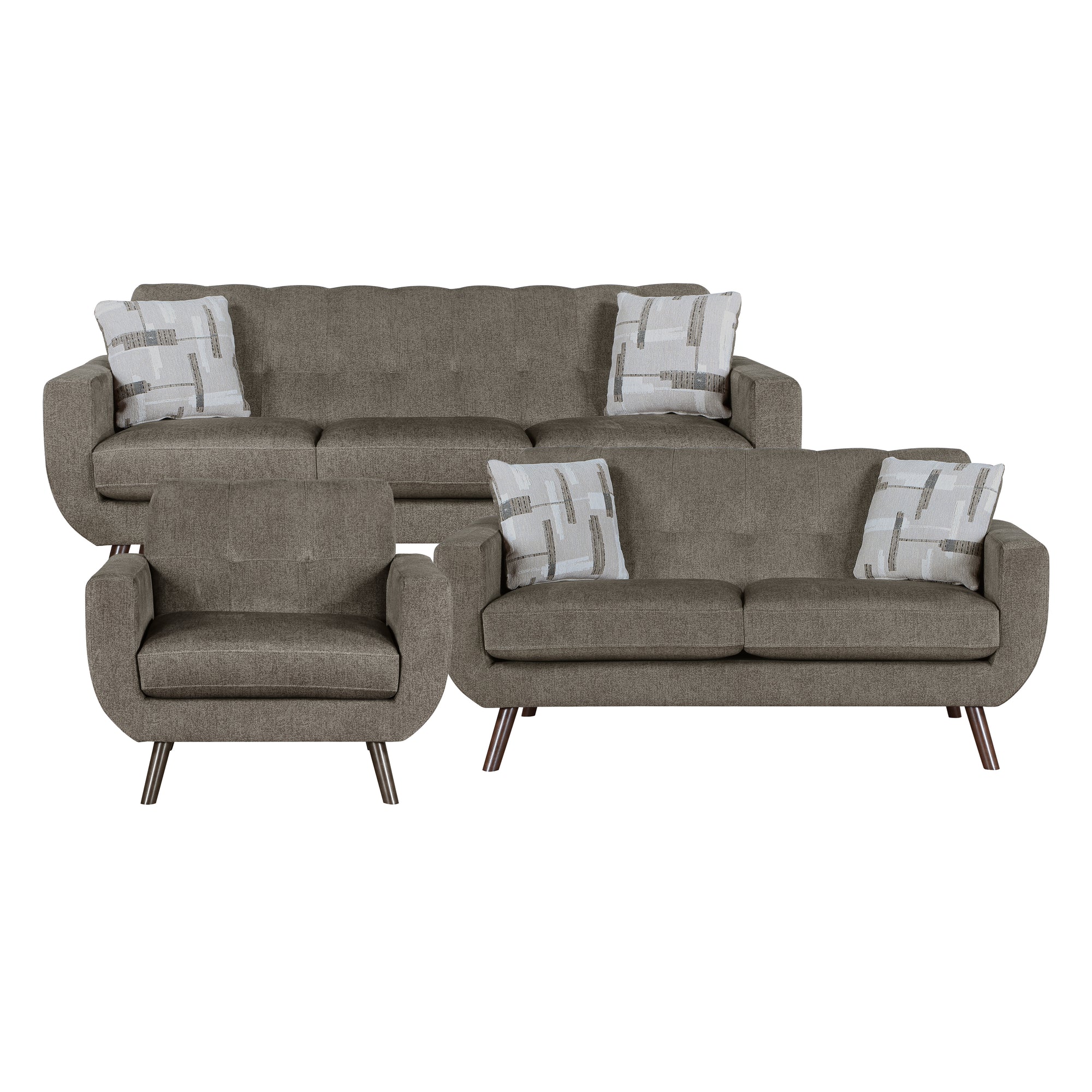 Celosia 3-Piece Microfiber Living Room Sofa Set