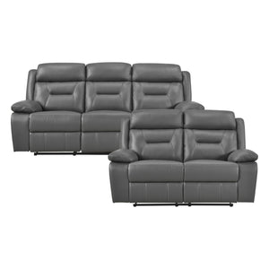 Papyrus 2-Piece Leather Match Manual Reclining Sofa Set