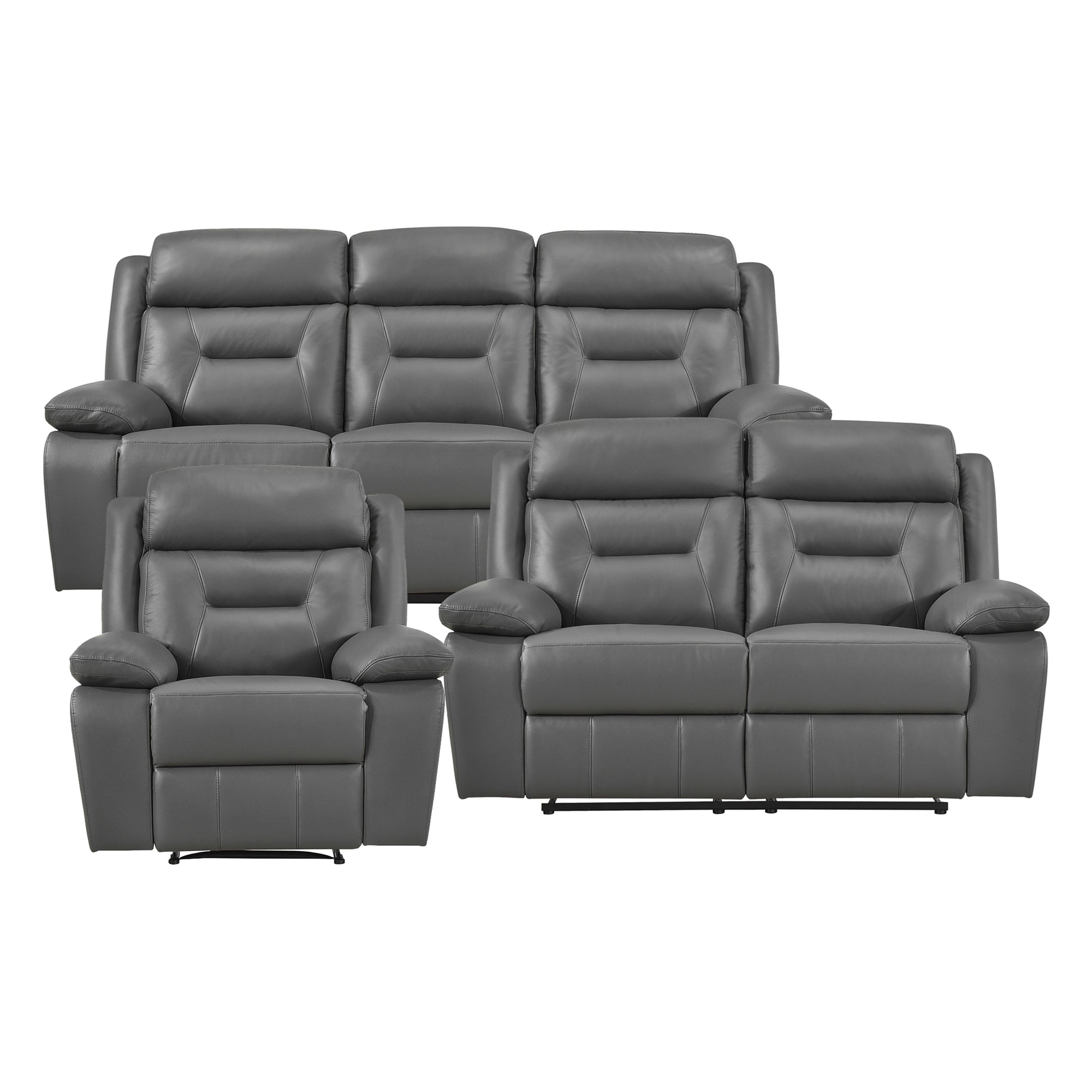 Papyrus 3-Piece Leather Match Manual Reclining Sofa Set