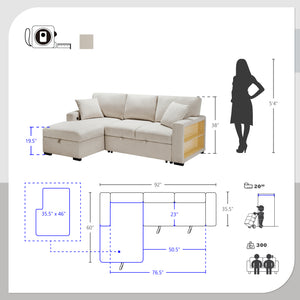 Salida 2-Piece Sectional Sofa Sleeper with Left Chaise