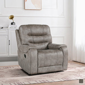 Gerald Polished Microfiber Manual Reclining Chair