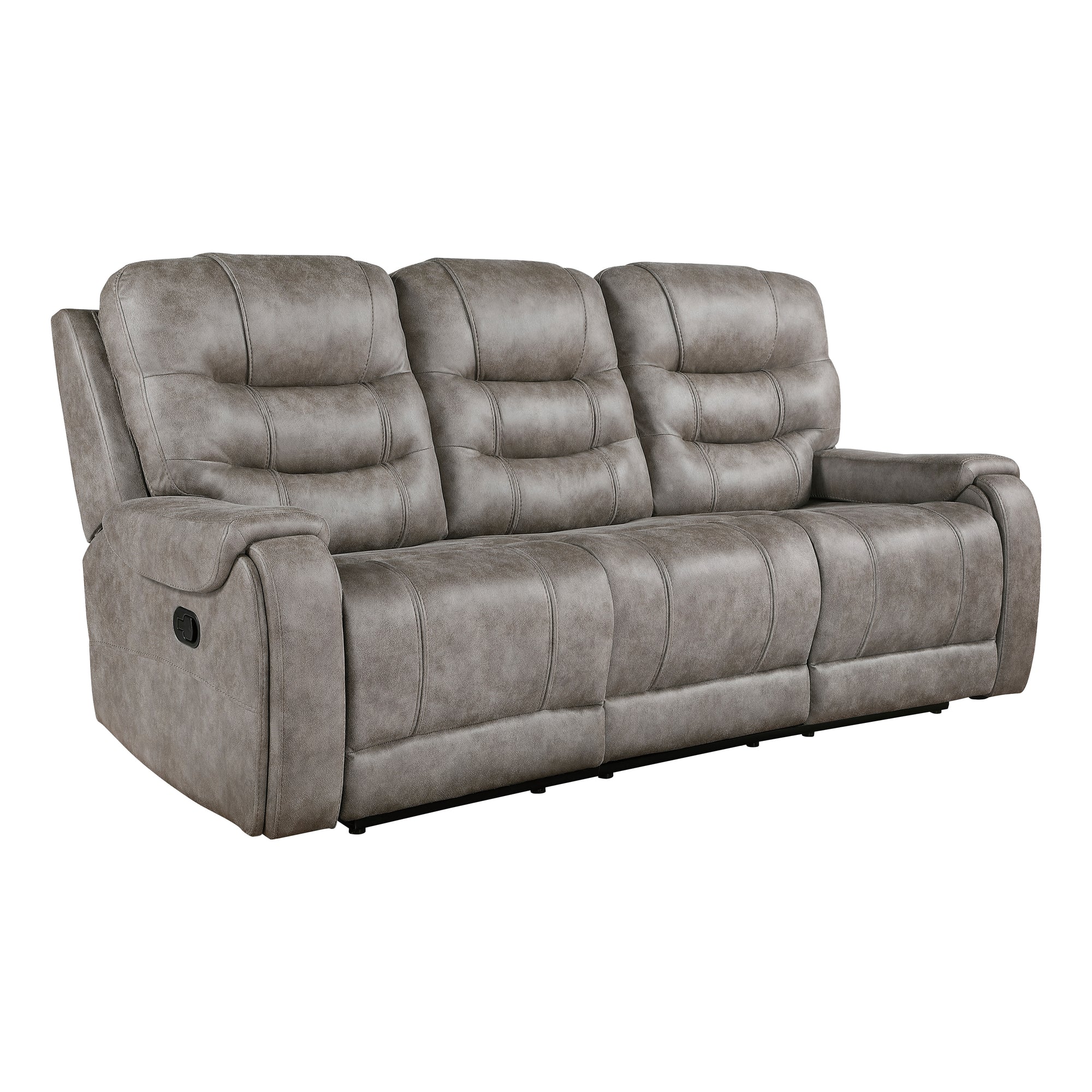 Gerald Microfiber Manual Double Reclining Sofa