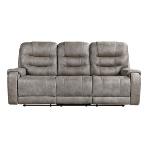 Gerald Microfiber Manual Double Reclining Sofa