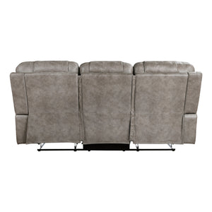 Gerald Microfiber Manual Double Reclining Sofa