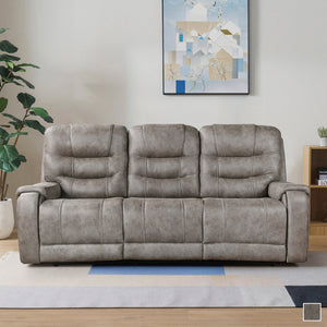 Gerald Microfiber Manual Double Reclining Sofa