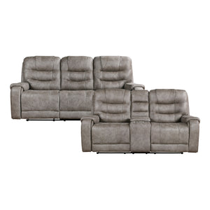 Gerald 2-Piece Microfiber Manual Reclining Sofa Set