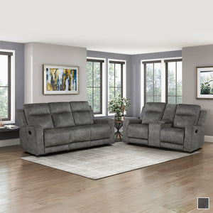 Liriope 2-Piece Microfiber Manual Reclining Sofa Set